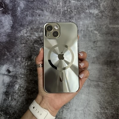 Чохол імітація скла Laser Disco case MagSafe для iPhone 13 Silver