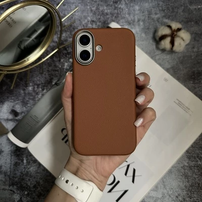 Чохол шкіряний Modern Leather з магнітом MagSafe для iPhone 16 Coffee