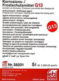 Антифриз Febi G13 фіалковий 5 л концентрат антифризу (38201)
