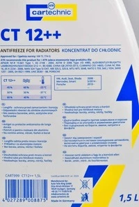 Антифриз Cartechnic G12++ червоний 1,5 л концентрат антифризу (CART999CT1215L)