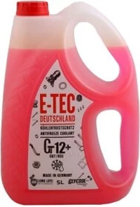 Антифриз E-TEC Glycsol Long Life G12+ червоний -38 °C, 5 л готовий антифриз (47702)