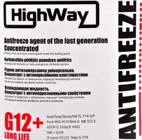Антифриз HighWay Long Life G12+ червоний 3,78 л концентрат антифризу (G12LLRED378)