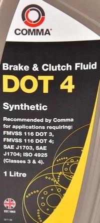 Гальмівна рідина Гальмівна рідина Comma Synthetic DOT 4 ABS пластик (BF41L)