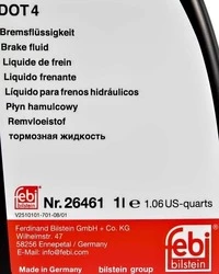 Гальмівна рідина Гальмівна рідина Febi Bremsflussigkeit DOT 4 пластик (26461)