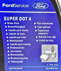 Гальмівна рідина Гальмівна рідина Ford Super DOT 4 пластик (1776310)