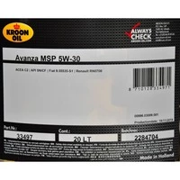 Моторна олива Kroon Oil Avanza MSP 5W-30 20 л (33497)