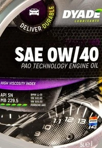 Моторна олива DYADE Zedix PAO 0W-40 5 л (575478)