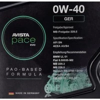 Моторна олива AVISTA Pace EVO GER 0W-40 5 л (150781)