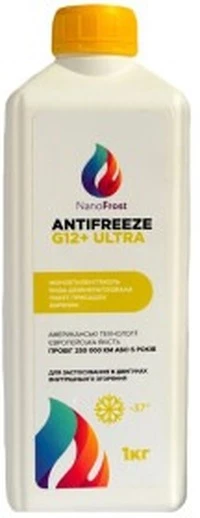 Антифриз NanoFrost Ultra G12+ жовтий -37 °C, 1 л готовий антифриз (G12PLUSULTRAYELLOW1)