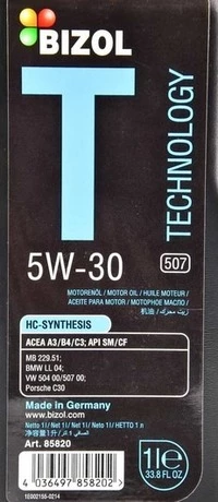 Моторна олива Bizol Technology 507 5W-30 1 л (B85820)