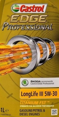 Моторна олива Castrol Professional EDGE Titanium Longlife 3 SKODA 5W-30 1 л (EBEDGPLL312SK)