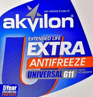 Антифриз Akvilon Extra G11 синій -40 &deg;C, 4,3 л готовий антифриз (AKVEXTBLU43)