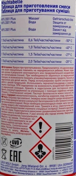 Антифриз Liqui Moly KFS 2001 Plus G12+ червоний 1 л концентрат антифризу (8840)