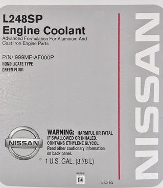 Антифриз Nissan Coolant L248SP зелений 3,78 л концентрат антифризу (999MPAF000P)