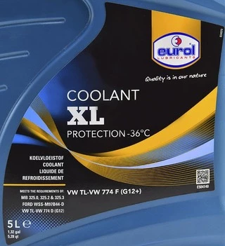 Антифриз Eurol Coolant XL G12+ жовтий -36 &deg;C, 5 л готовий антифриз (E5041405L)