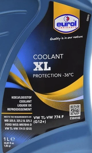 Антифриз Eurol Coolant XL G12+ жовтий -36 &deg;C, 1 л готовий антифриз (E5041401L)