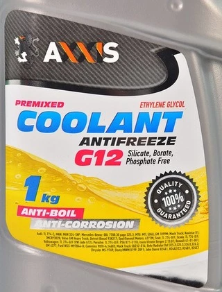 Антифриз Axxis Coolant G12 жовтий -32 &deg;C, 1 л готовий антифриз (AX2007)