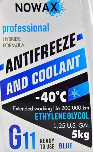 Антифриз Nowax G11 синій -40 &deg;C, 5 л готовий антифриз (NX05002)