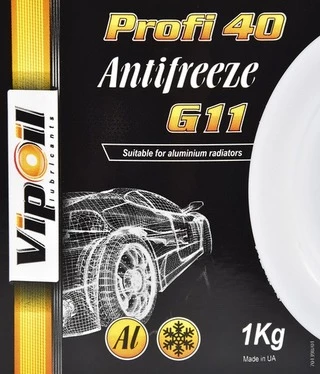 Антифриз VIPOIL Profi 40 G11 синій -30 &deg;C, 1 л готовий антифриз (701398)