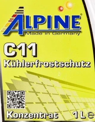 Антифриз Alpine G11 жовтий 1 л концентрат антифризу (0101140)