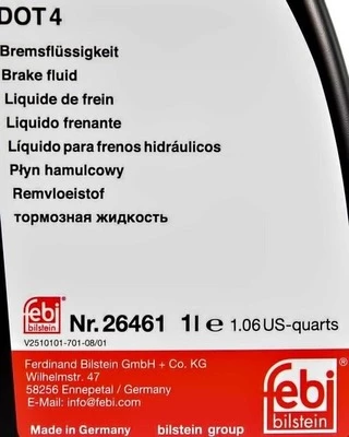 Гальмівна рідина Гальмівна рідина Febi Bremsflussigkeit DOT 4 пластик (26461)