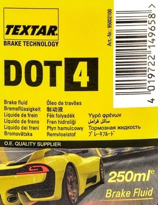 Гальмівна рідина Гальмівна рідина Textar DOT 4 пластик (95002100)
