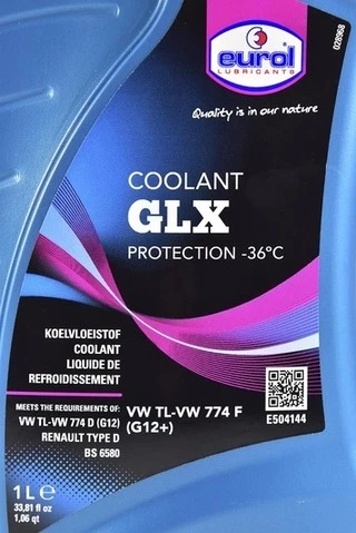 Антифриз Eurol GLX G12+ рожевий -36 &deg;C, 1 л готовий антифриз (E5041441L)
