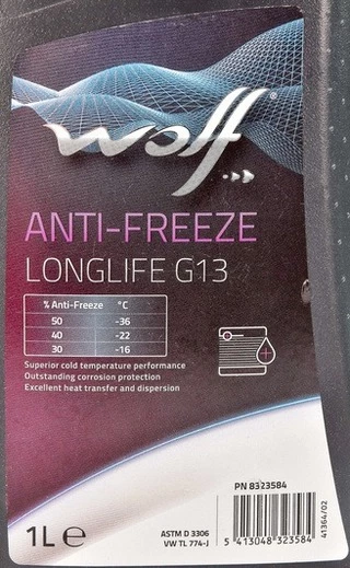 Антифриз Wolf Long Life G13 фіалковий 1 л концентрат антифризу (8323584)