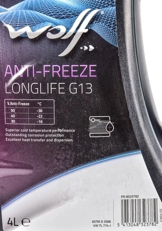 Антифриз Wolf Long Life G13 фіалковий 4 л концентрат антифризу (8323782)
