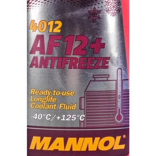 Антифриз Mannol AF12+ Longlife G12+ червоний -40 &deg;C, 1 л готовий антифриз (MN4012-1)