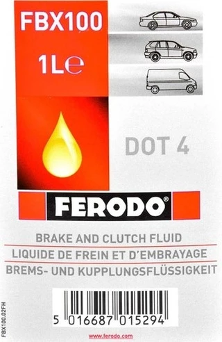 Гальмівна рідина Гальмівна рідина Ferodo Synthetic DOT 4 пластик (FBX100)