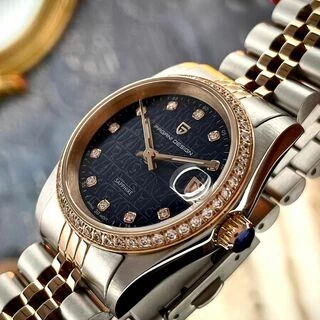 Pagani Design PD-1794L Silver-Rose Gold-Blue