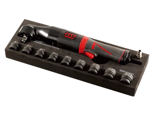 Набір пневмоінструменту 11од. (пневмотрещітка/ударні головки/перехідник)