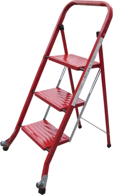 Стремянка 3сх. металева на колесах (УЦІНКА)