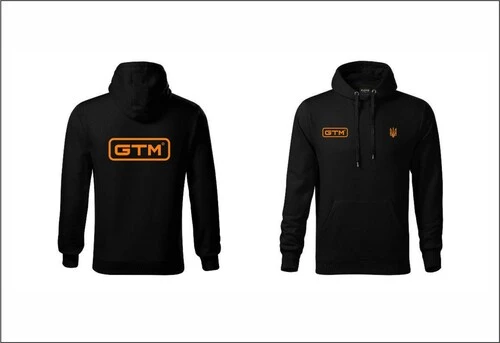 Кофта худі р.XXL, чорна з логотипом GTM