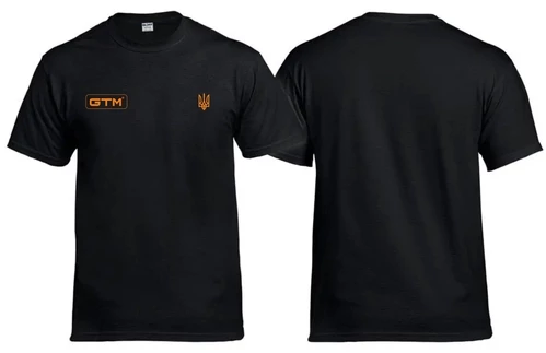 Футболка ХБ чорна розмір XL з логотипом GTM