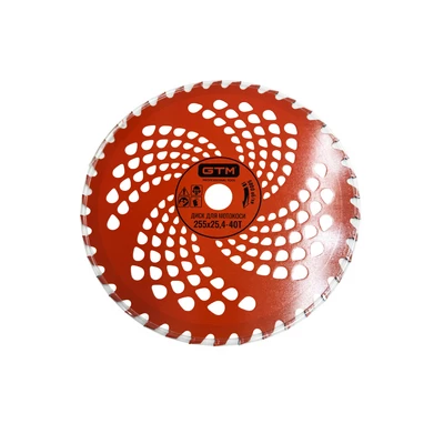 Диск для мотокоси на 40 зубів з твердосплавними напайками 255мм для скошування бур`янів