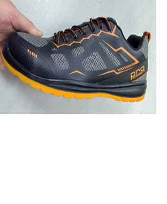 Кросівки захисні р.47 з композ. носком, сітка, чорні з помаранчевим