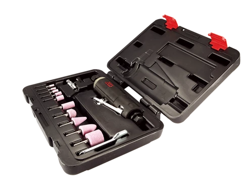 Пневмошліфмашина пряма  цанга 3 та 6мм 20000об/хв, з набором шарошок