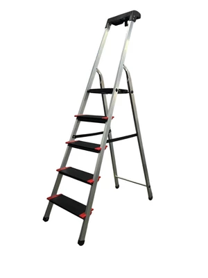 Стремянка 5сх. верх.сх.-1,09м KMH0105BP, сходинки 13см., анодований алюміній