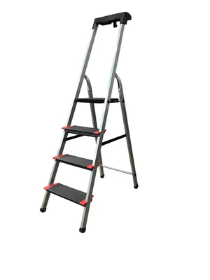 Стремянка 4сх. верх.сх.-0,86м KMH0104BP, сходинки 13см., анодований алюміній