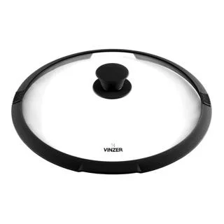 Кришка із силіконовим обідком Vinzer 50246 24 см Glass lid with silicon